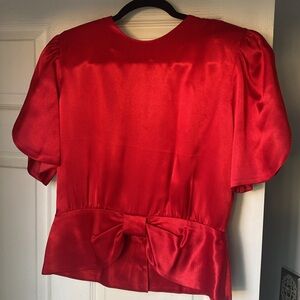 Prophesy- Vintage top Elegant Red Top with Bow Detail